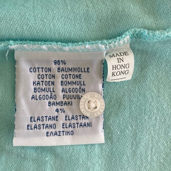 Burberry Golf Vintage Polo Shirt Top Women’s Long Sleeve Aqua Blue - Picture 4 of 12